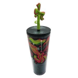 Christmas 2023 Bow Straw Starbucks Holiday  Venti Cold Cup Tumbler Reuseable